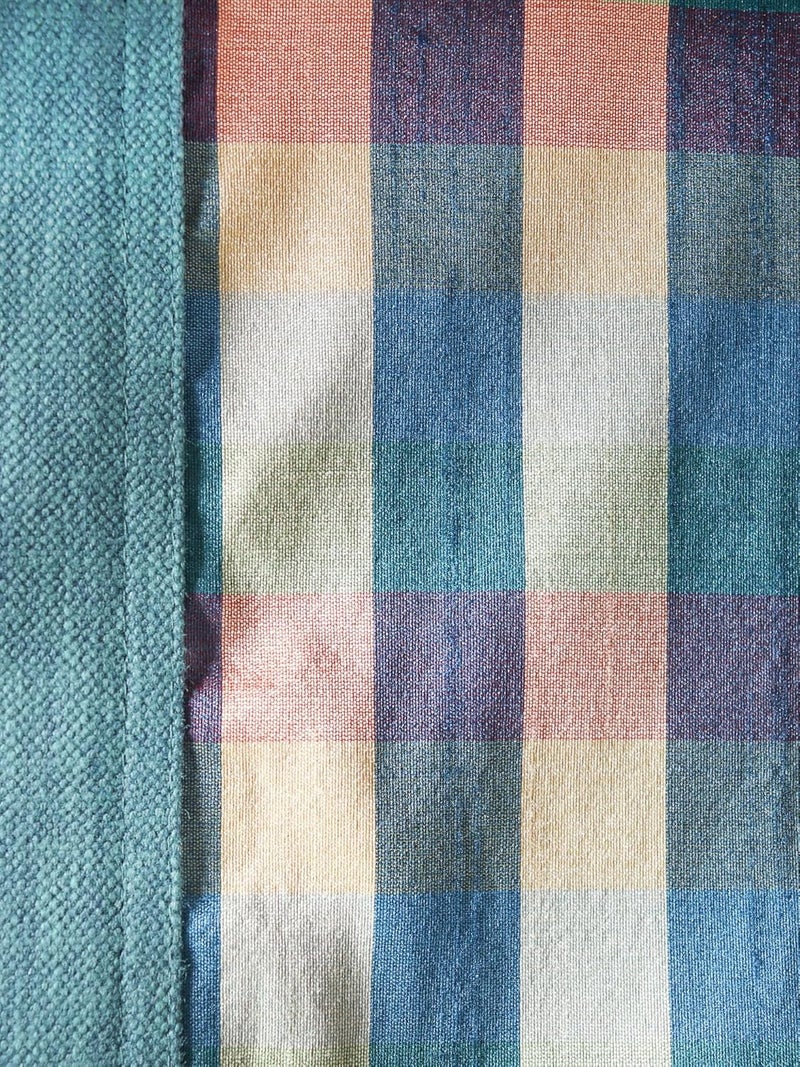 ZEBA World Table Cover with Patchwork Border | Checkered Brocade Silk - Blue | Heat Resistant Table Cover for Kitchen Table/Dining Table Cloth, 52 X 84 Inches; 130 cm X 210 cm - Image 4