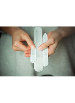Mont Bleu Mont Bleu Professional Set of 3 Czech Glass Nail Files - Genuine Czech Tempered Glass - Handmade gift set - Washable Double Sided nail file - Etched nail files - Crystal nail file for natural nails  - Image 2