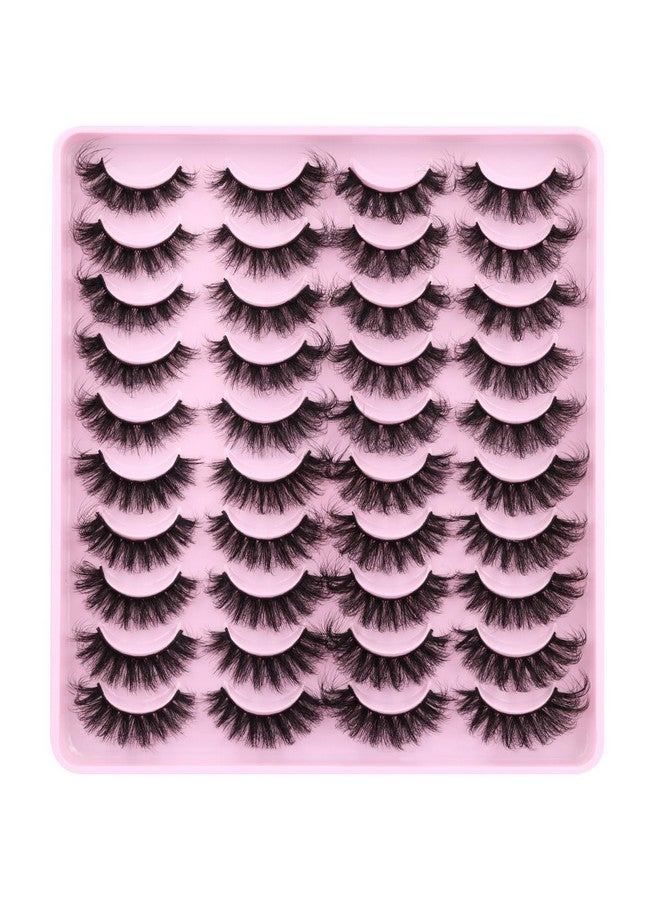 Kiromiro Mink Lashes Fluffy Faux Mink Eyelashes Wispy 20mm Long D Curl Lashes Russian Cat Eye Strip Lashes Extensions Fluffy Eyelashes Pack 20 Pairs - Image 2