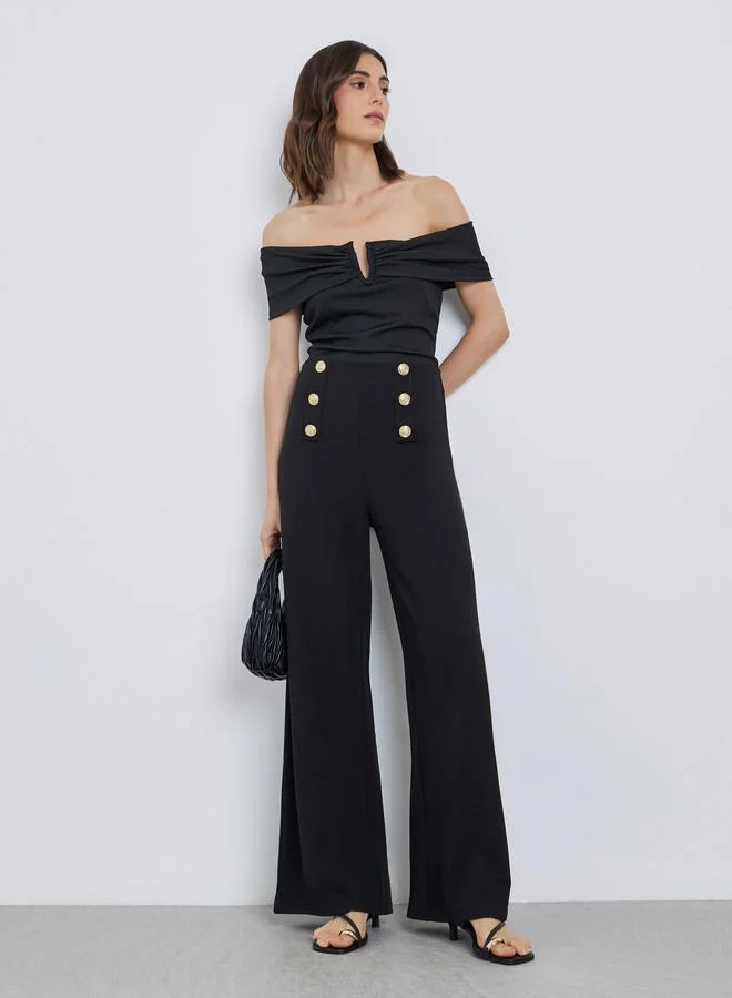 تايك تو Take Two Women High Rise Button Detail Pants
