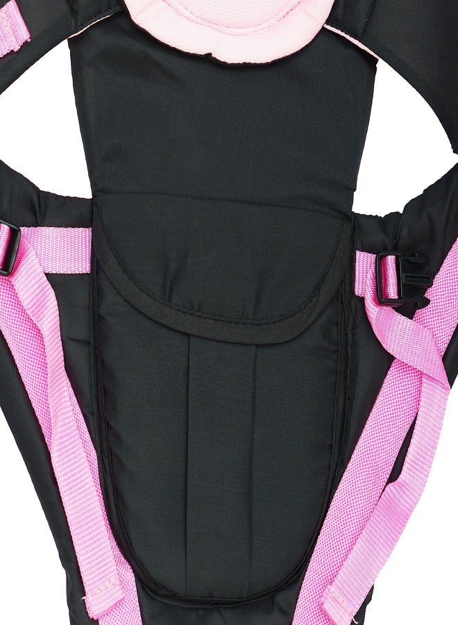 Printgram Toddler Pg 4-in-1 Adjustable Baby Carrier Black Colour Cum Kangaroo Bag/Texture Baby Carry Sling/Back/Front Carrier for Baby with Safety Belt and Buckle Straps 1 Count (Pink) - Image 5