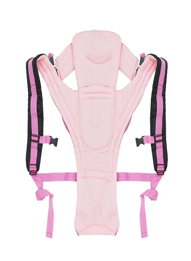 Printgram Toddler Pg 4-in-1 Adjustable Baby Carrier Black Colour Cum Kangaroo Bag/Texture Baby Carry Sling/Back/Front Carrier for Baby with Safety Belt and Buckle Straps 1 Count (Pink) - Image 4