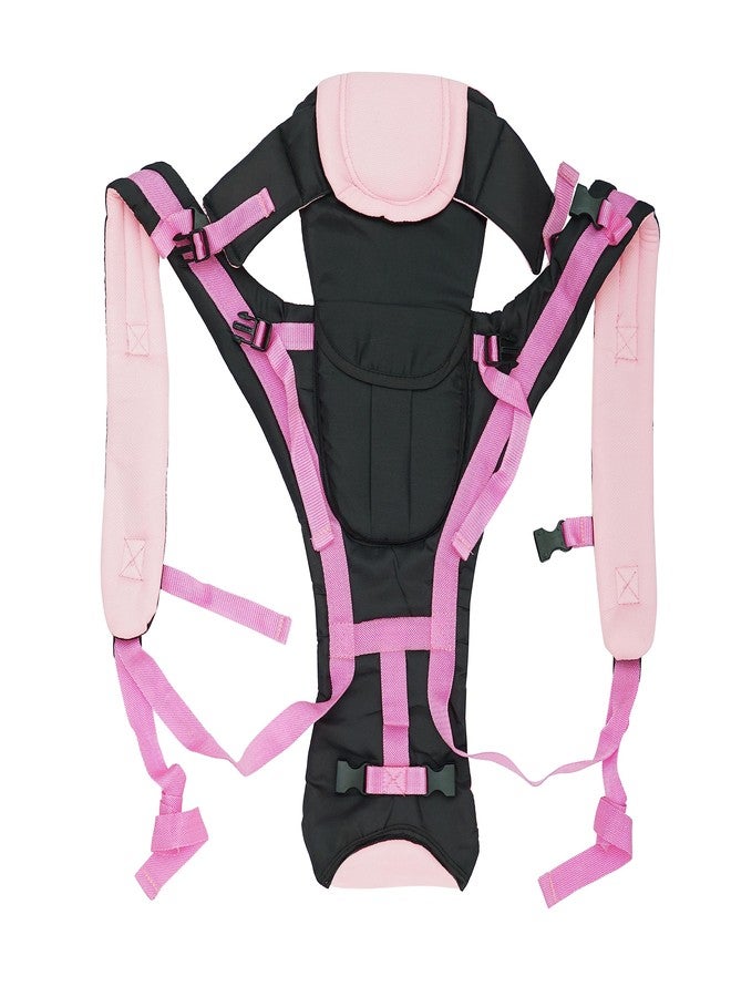Printgram Toddler Pg 4-in-1 Adjustable Baby Carrier Black Colour Cum Kangaroo Bag/Texture Baby Carry Sling/Back/Front Carrier for Baby with Safety Belt and Buckle Straps 1 Count (Pink) - Image 3