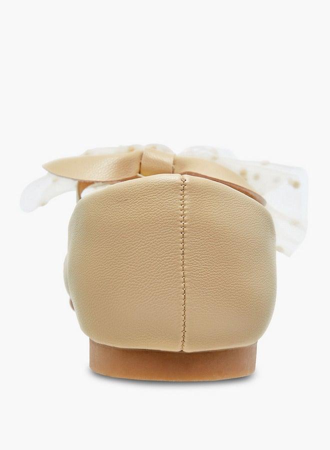 جونيورز حذاء باليرينا سهل الارتداء بفيونكة وشريط مطاطي - Image 5