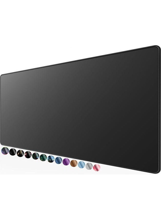 KTRIO Large Gaming Mouse Pad with Superior Micro-Weave Cloth, Extended Desk Mousepad with Stitched Edges, Non-Slip Base, Water Resist Keyboard Pad for Gamer, Office & Home, 31.5 x 11.8 in, Black  - Image 1