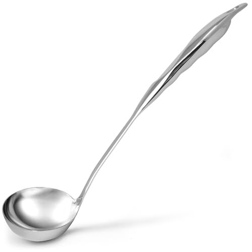 Zulay Kitchen Stainless Steel Soup Ladle - 13” Large Ladle for Soups, Stews & Sauces - Durable, Heat-Resistant, Rust-Proof & Dishwasher Safe Kitchen Utensil with Ergonomic Handle - Image 1