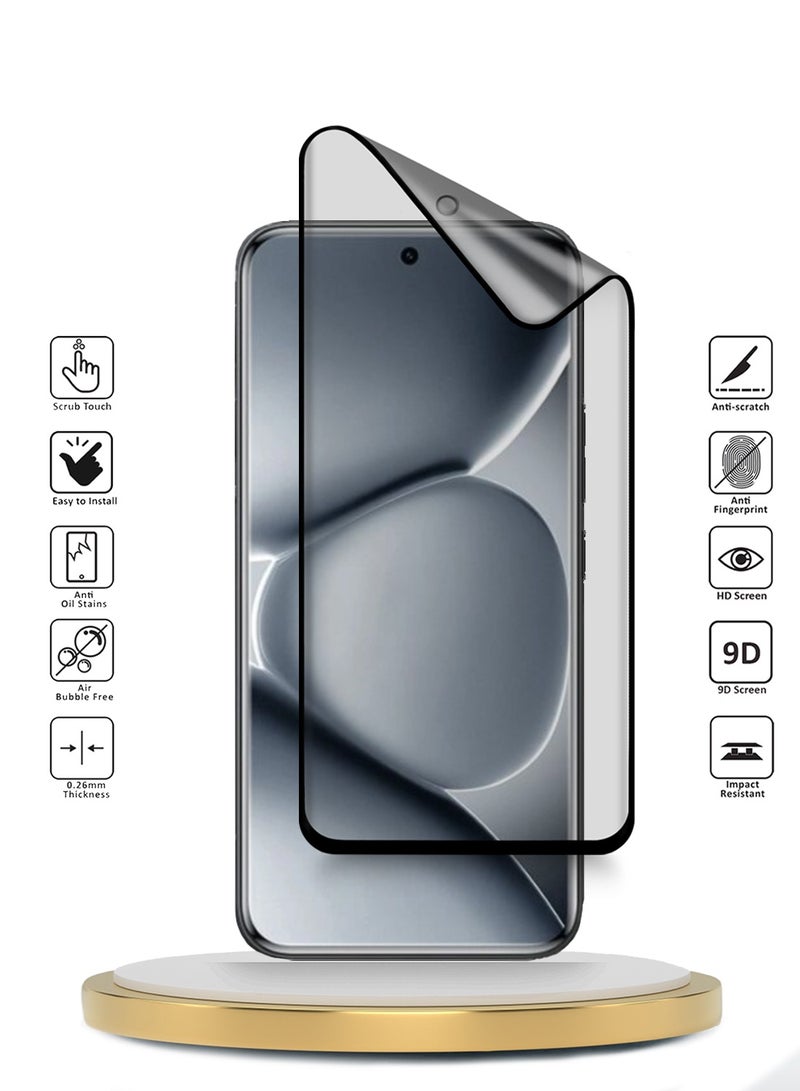 Wtech Xiaomi Redmi Note 15 Pro+ 5G 2025 Premium Nano Ceramic Full Glue Full Cover Matte Flexible Screen Protector (MSCNMN) - Clear/Black - Image 2