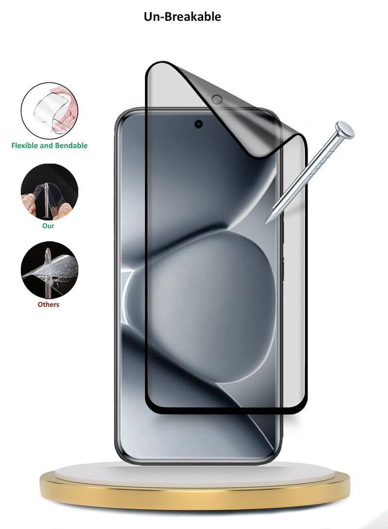 Wtech Xiaomi Redmi Note 15 Pro+ 5G 2025 Premium Nano Ceramic Full Glue Full Cover Matte Flexible Screen Protector (MSCNMN) - Clear/Black - Image 3