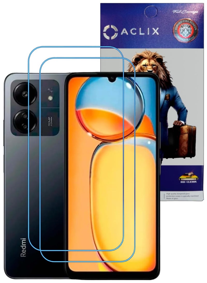 ACLIX 2 Pieces Antistatic ESD Dustproof Premium Quality High Definition Clear Tempered Glass Screen Protector Designed For Xiaomi Redmi 13C - Image 1