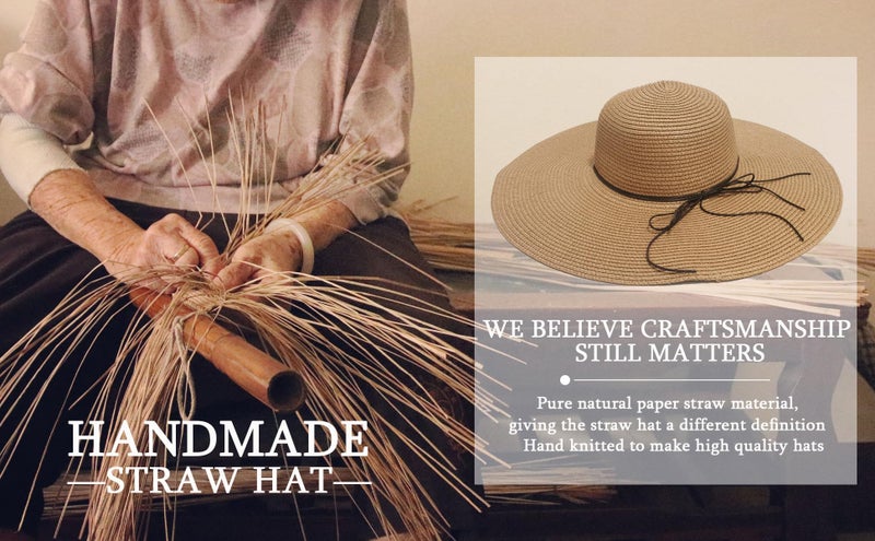 DECHISY Beach Hats for Women, Straw Hats for Women Sun Hat Floppy, Wide Brim Hats for Women Foldable UPF 50+ UV Protection Summer Hat Khaki - Image 4
