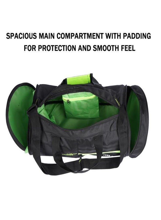 موديش حقيبة رياضية عصرية من البوليستر من موديش مع جيب منفصل للأحذية - حقيبة سفر/كتف أنيقة وعصرية للرجال والنساء - لون أسود - Image 3