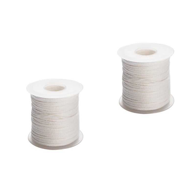2 Rolls 30M Candle Wick Cotton Thread Cotton Candle Wick Rope Candle Wick Spool Smokeless Wick Candle Wick Spool for Candle DIY and Candle Making White - Image 1