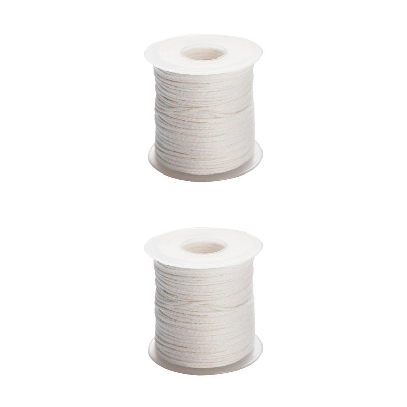 2 Rolls 30M Candle Wick Cotton Thread Cotton Candle Wick Rope Candle Wick Spool Smokeless Wick Candle Wick Spool for Candle DIY and Candle Making White - Image 3