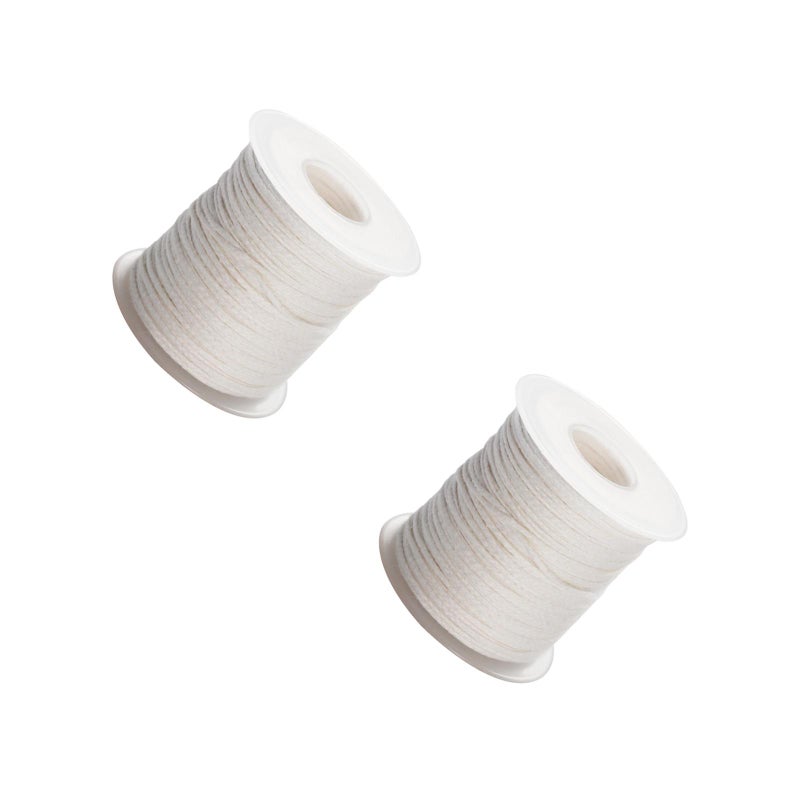 2 Rolls 30M Candle Wick Cotton Thread Cotton Candle Wick Rope Candle Wick Spool Smokeless Wick Candle Wick Spool for Candle DIY and Candle Making White - Image 2
