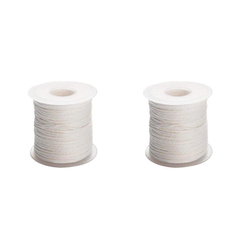2 Rolls 30M Candle Wick Cotton Thread Cotton Candle Wick Rope Candle Wick Spool Smokeless Wick Candle Wick Spool for Candle DIY and Candle Making White - Image 4