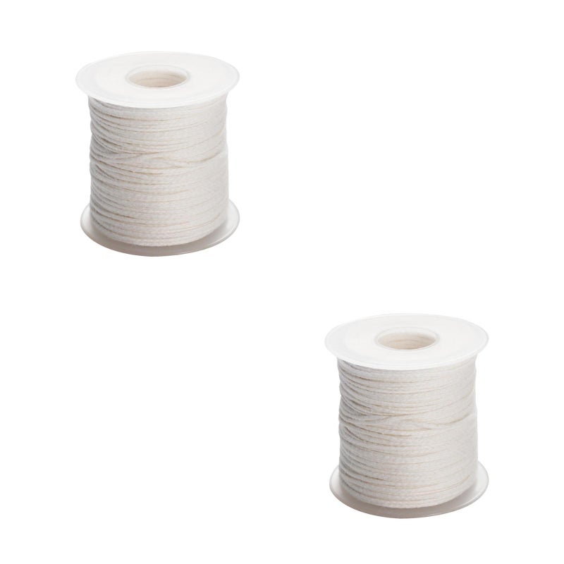2 Rolls 30M Candle Wick Cotton Thread Cotton Candle Wick Rope Candle Wick Spool Smokeless Wick Candle Wick Spool for Candle DIY and Candle Making White - Image 5
