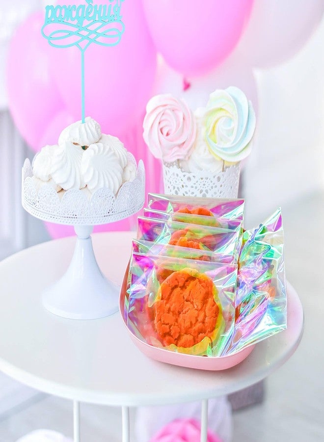 Cherodada 5x7 Inch Cookie Bags with Seals, Iridescent Self Adhesive Sealing Cellophane Brownie Wrappers Bags, Holographic Individual Treat Plastic Bag for Gift, Baking, Snack Packaging (100 Pcs) - Image 5
