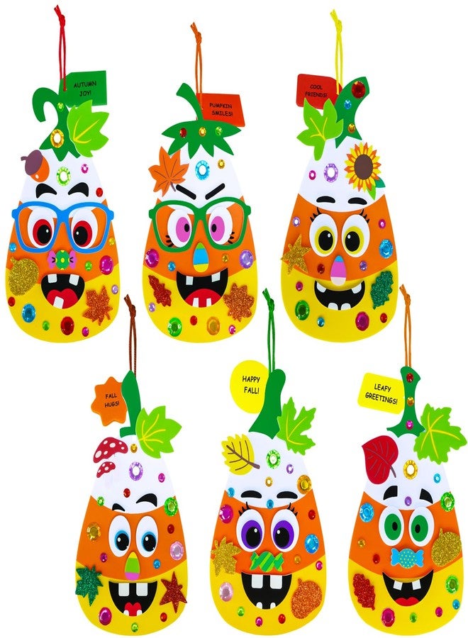 Winlyn 24 Sets Halloween Craft Kits for Kids Goofy Candy Corn Foam Individual Craft Kits Fall Arts and Crafts Autumn Foam Stickers for Kids Thanksgiving Halloween Home Classroom Activities Party Favor - Image 4