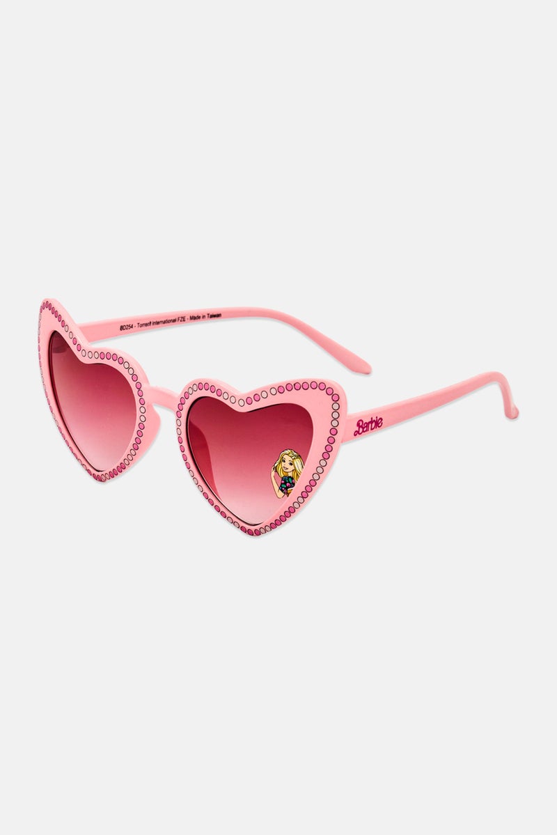 Barbie Kids Girl Baebie Heart Shape Contemporary Sunglasses, Pink - Image 2