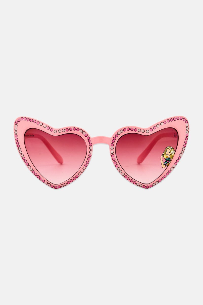 Barbie Kids Girl Baebie Heart Shape Contemporary Sunglasses, Pink - Image 1