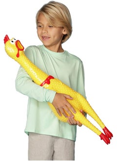 Crazy Huge Rubber Chicken 29 Inch Giant Screaming Noise Makers For Parties Pranks Practical Jokes Squeaks Up To 45 Seconds Squawking Novelty Gag Gift (Random Color)