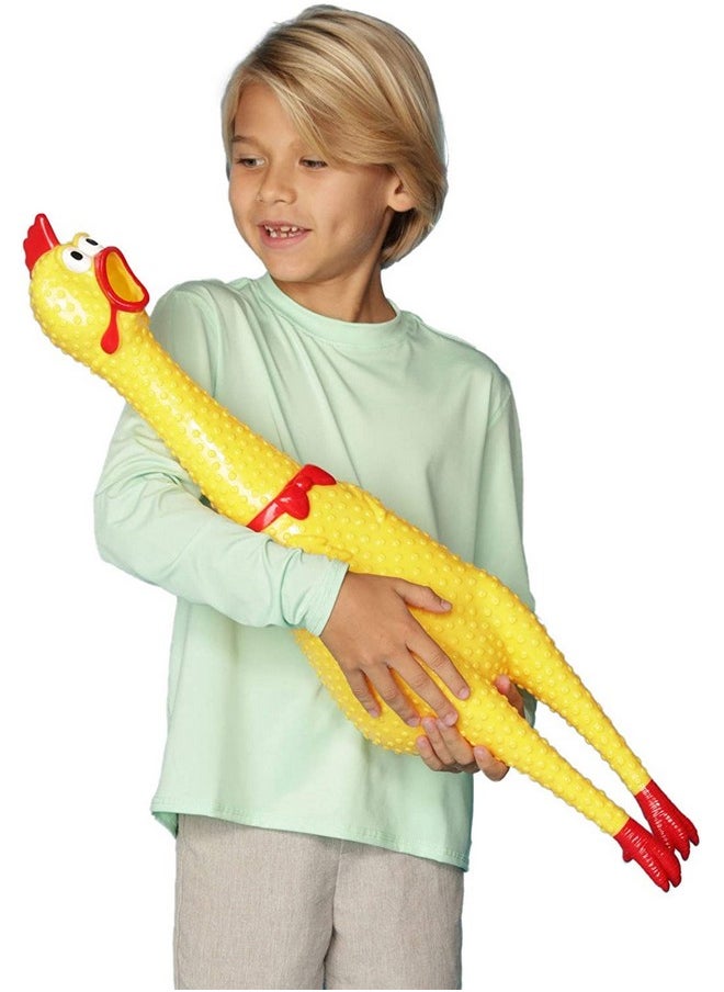 Animolds - Crazy Huge Rubber Chicken 29 Inch Giant Screaming Noise Makers For Parties Pranks Practical Jokes Squeaks Up To 45 Seconds Squawking Novelty Gag Gift (Random Color) - Image 1