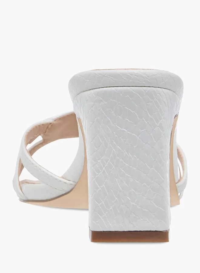 Flora Bella By Shoexpress Women Logo Charm Accent Slip-On Sandals with Block Heels