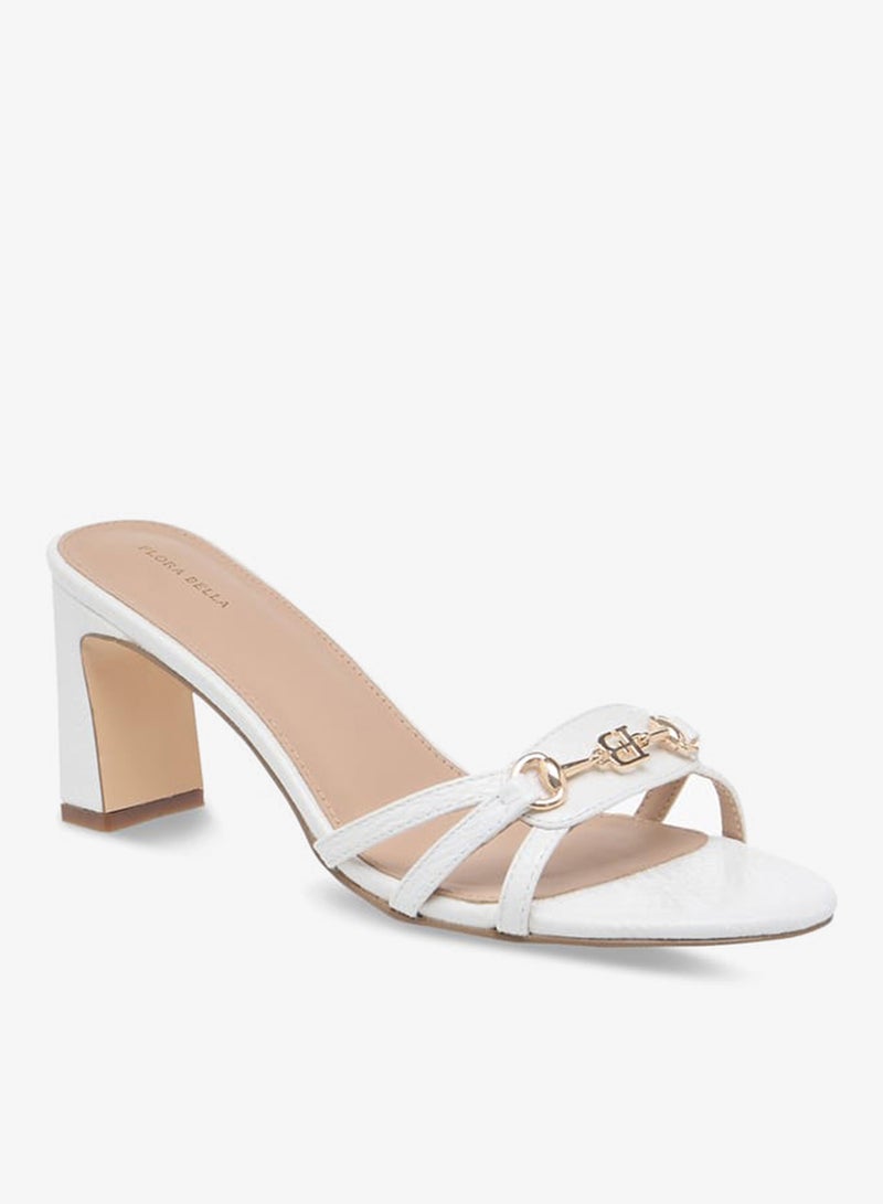 فلورا بيلا من شو إكسبرس صنادل نسائية سهلة الارتداء بكعب عريض وزخرفة شعار - Image 2