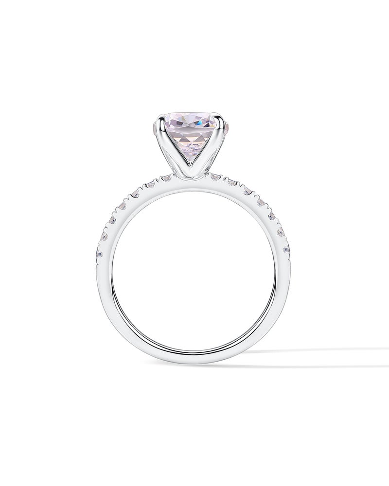 PAVOI Rhodium Plated 3 CT Cushion Cut Engagement Ring for Women | Promise Wedding Band | Elongated Cubic Zirconia Fake Engagement Rings | Size 6 - Image 3