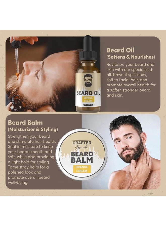Crafted Beards Care Kit for Men - Smoother, Moisturized with Oil and Balm - Gift and Stocking Stuffer (Orange Cream) - Image 5