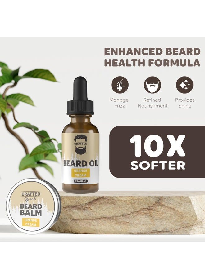 Crafted Beards Care Kit for Men - Smoother, Moisturized with Oil and Balm - Gift and Stocking Stuffer (Orange Cream) - Image 3