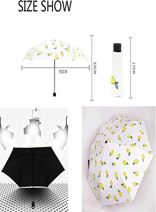 SYOSI Mini Folding Umbrella, Manual Quick-drying Travel Umbrella, Summer Fruit Umbrella Sunscreen Sunshade Folding Umbrella Ultra-light Compact Portable, 99.9% UV Protection Rain and Shine Umbrella  - Image 4