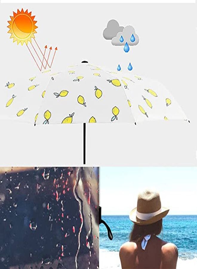 SYOSI Mini Folding Umbrella, Manual Quick-drying Travel Umbrella, Summer Fruit Umbrella Sunscreen Sunshade Folding Umbrella Ultra-light Compact Portable, 99.9% UV Protection Rain and Shine Umbrella  - Image 5