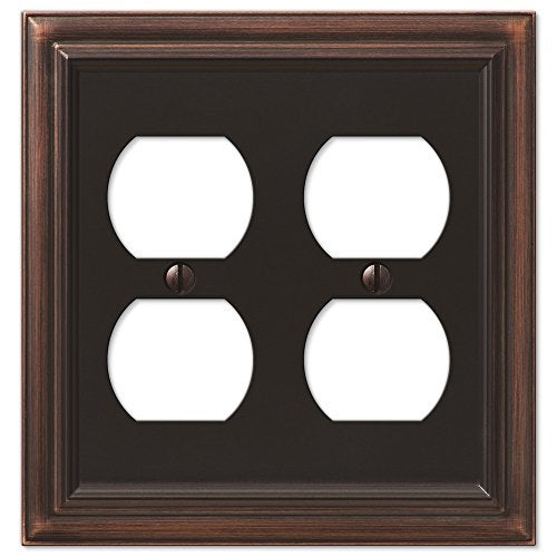 Amerelle Continental Double Duplex Cast Metal Wallplate in Aged Bronze - Image 5