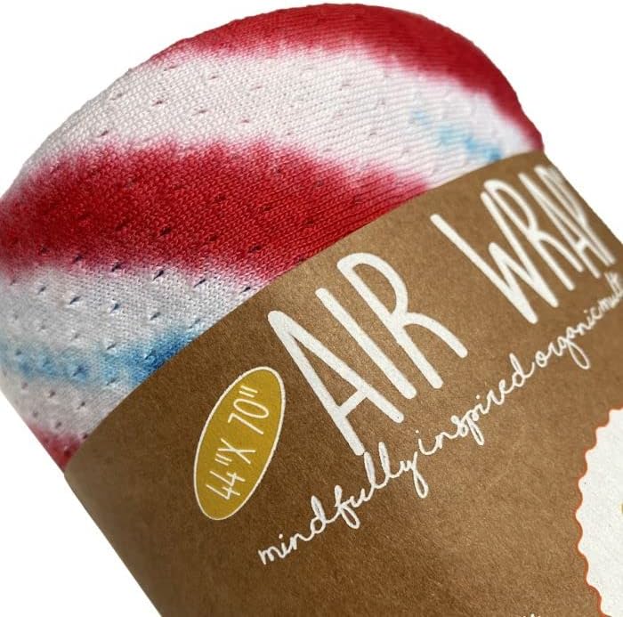 Woombie Kaia Papaya MultiUse Organic Cotton Air Wrap Vented Towel  Quick Drying and Ultra Absorbent for Beach Pool Bathtime and More 44in x 70in Patriotic RedWhiteBlue - Image 2