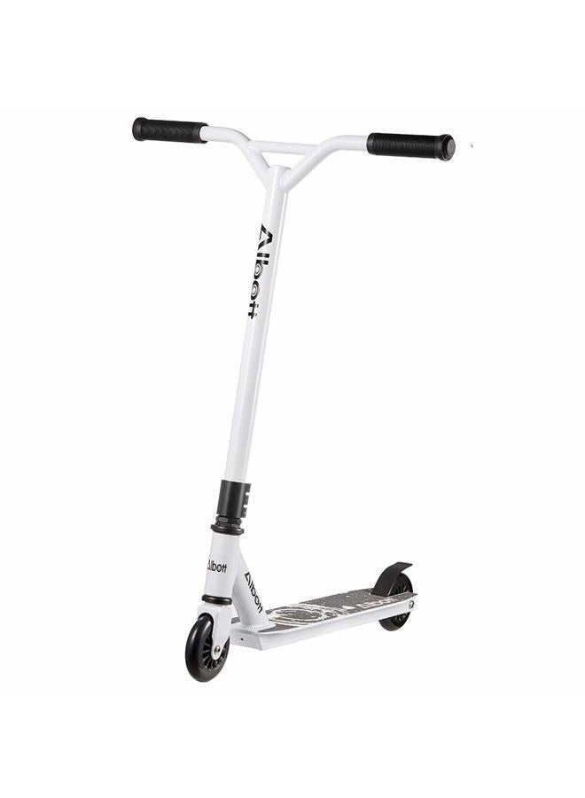 Albott Pro Scooters Stunt Scooter - Complete Trick Scooters Beginner Freestyle Sports Kick Scooter with Fixed Bar Scooter for 8 Years and Up,Teens,Adults (White) - Image 1