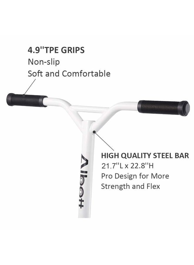 Albott Pro Scooters Stunt Scooter - Complete Trick Scooters Beginner Freestyle Sports Kick Scooter with Fixed Bar Scooter for 8 Years and Up,Teens,Adults (White) - Image 2