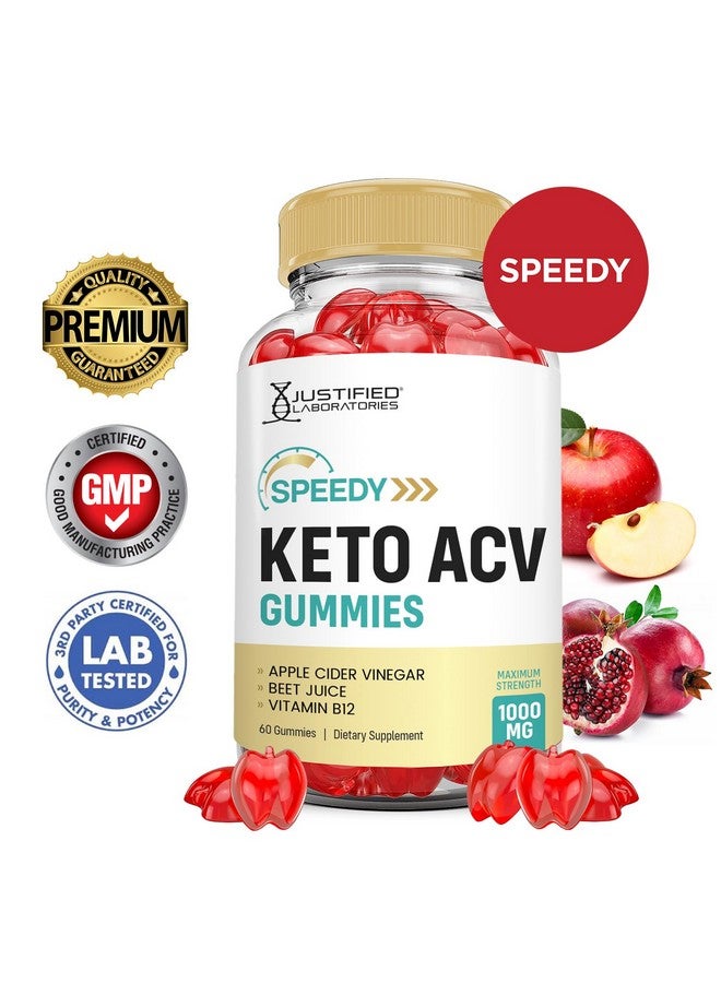 Justified Laboratories Speedy Keto ACV Gummies Advanced Formula 1000MG Speedy Keto Gummies Apple Cider Vinegar Formulated with Pomegranate Beet Juice Powder B12 Vegan Non GMO 60 Gummys (60 Count (Pack of 1)) - Image 2