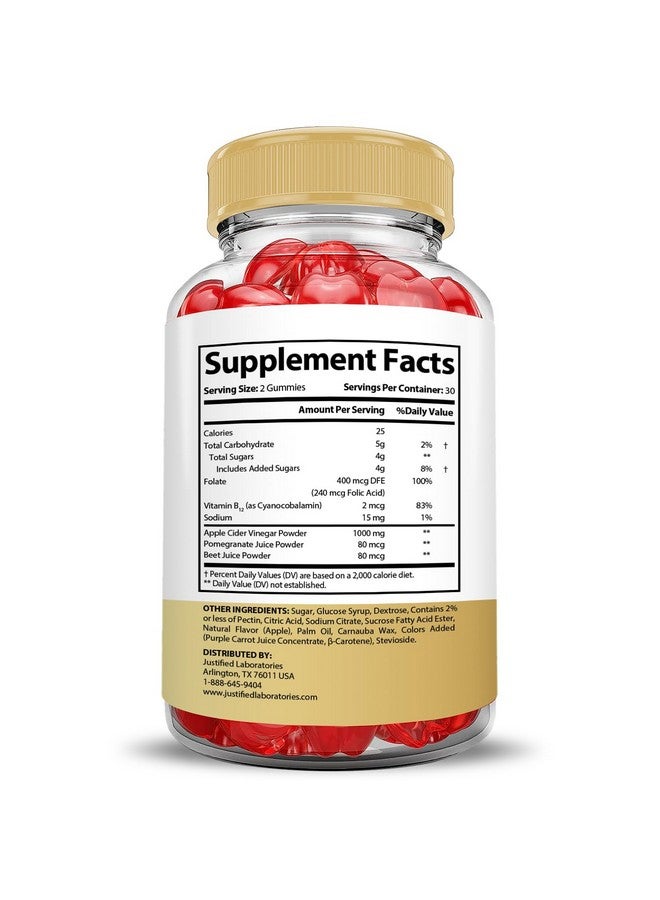 Justified Laboratories Speedy Keto ACV Gummies Advanced Formula 1000MG Speedy Keto Gummies Apple Cider Vinegar Formulated with Pomegranate Beet Juice Powder B12 Vegan Non GMO 60 Gummys (60 Count (Pack of 1)) - Image 5