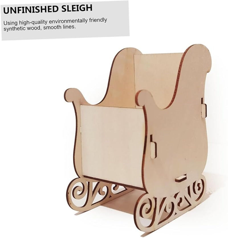 Wooden Sleigh Ornament DIY Painting Kit Handcrafted Christmas Tabletop Decoration - Image 5