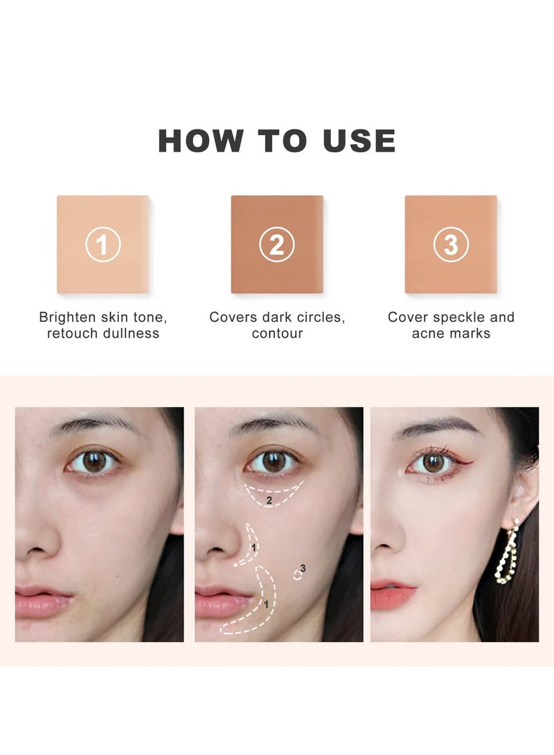 Excefore Concealer Contour Palette for Light Medium Skin Beige Color Correct Cream Foundation Palet for Under Eye Dark Circles Eyelid Natural Ivory Cream Makeup Waterproof Long Lasting - Image 2