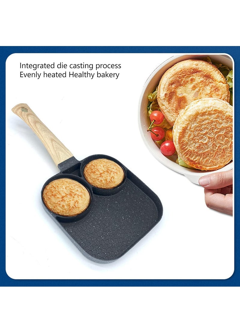 DubaiGallery Kitchen Omelette Frying Pan, 3 Hole Frying Pan, Long Handle Non-Stick Egg Fryer - Image 4