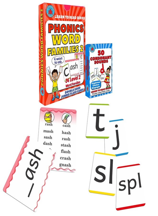 Brainy Bug Resources Learn to Read | Phonics Word Families | 34 Word Families Level 2 | Plus 50 Consonant Sounds | Use 4 Ways - Image 1