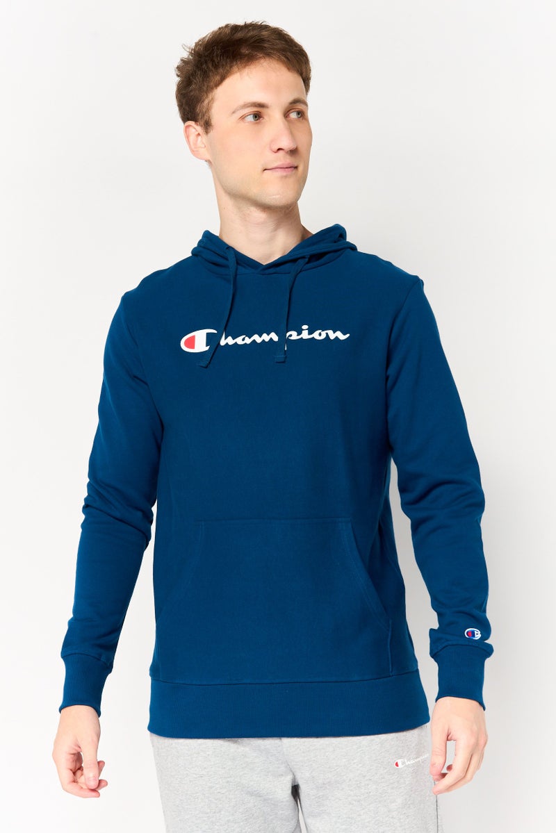 Champion هودي رياضي للرجال بأكمام طويلة مناسب في الهواء الطلق، أزرق داكن - Image 1