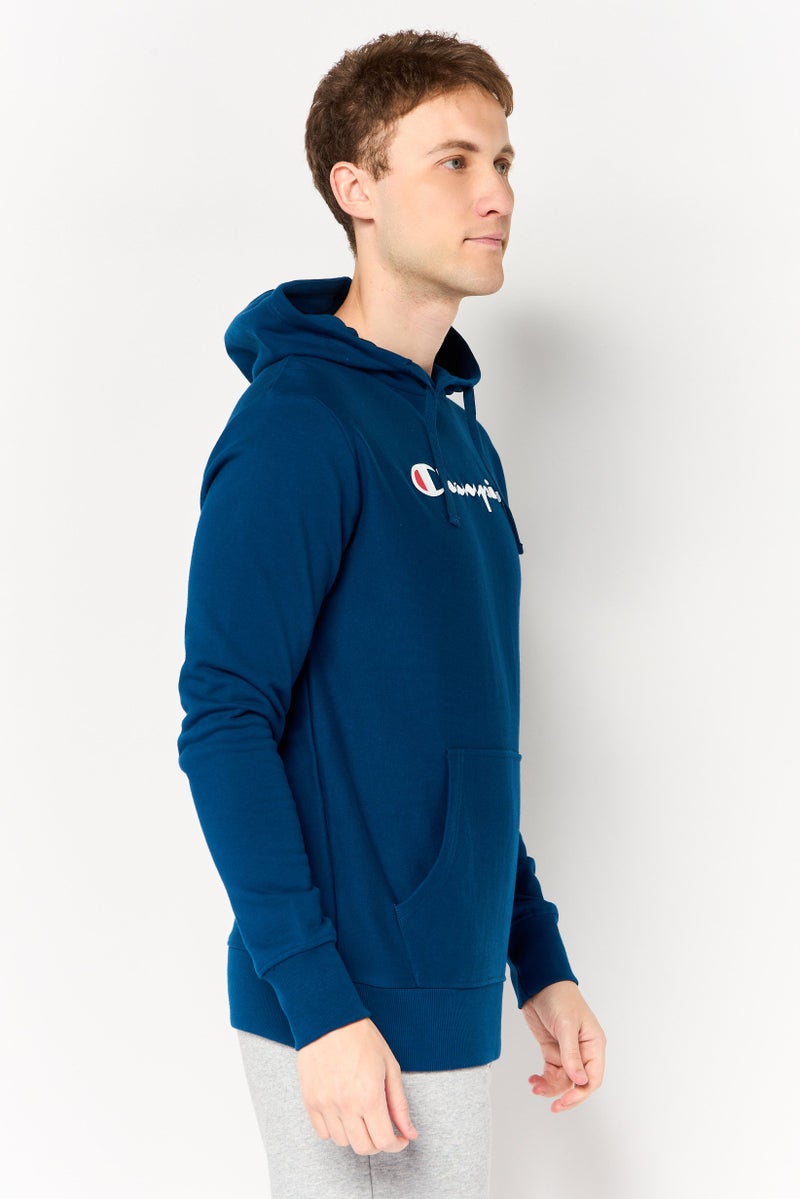Champion هودي رياضي للرجال بأكمام طويلة مناسب في الهواء الطلق، أزرق داكن - Image 4