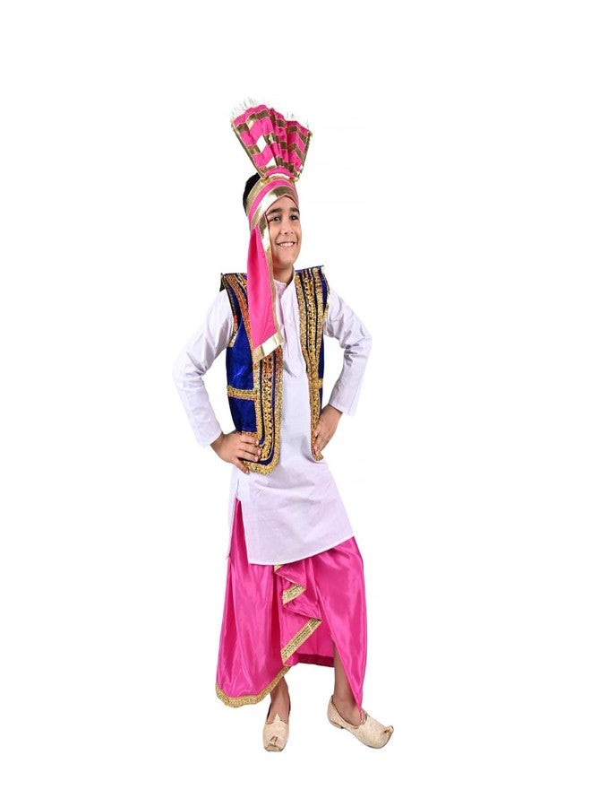 DESI ANDAAZ فستان الرقص الشعبي من DESI ANDAAZ Punjabi للأولاد، مجموعة من 4 قطع (كورتا، لونجي، سترة وتورا) فستان رقص جيدها بيساخي بانجرا للأطفال في الولاية الهندية - Image 2
