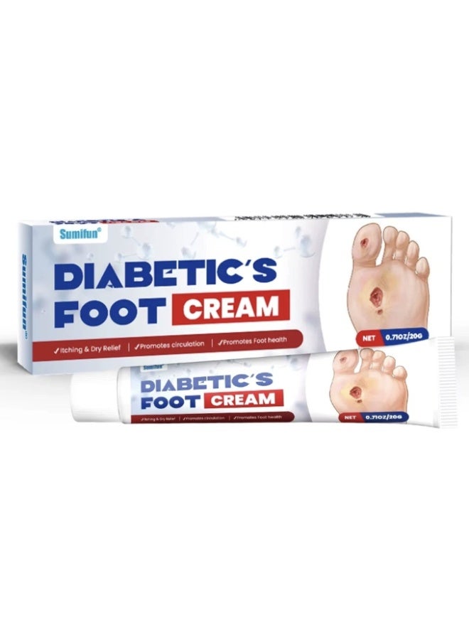 Sumifun Diabetic’s Foot Cream 20gm – Intensive Moisturizing & Repair Cream for Dry, Itching, Cracked Heels - Image 1