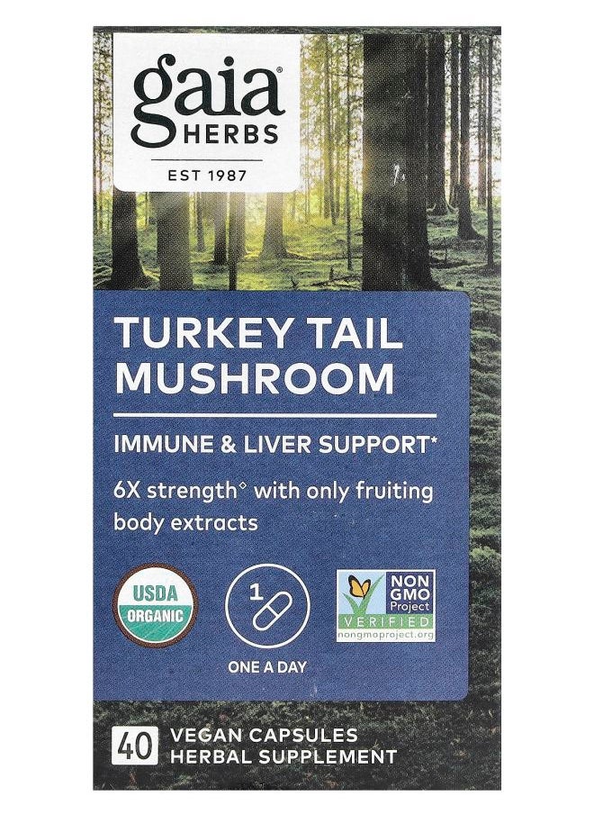 Gaia Herbs Turkey Tail Mushroom 40 Vegan Capsules 