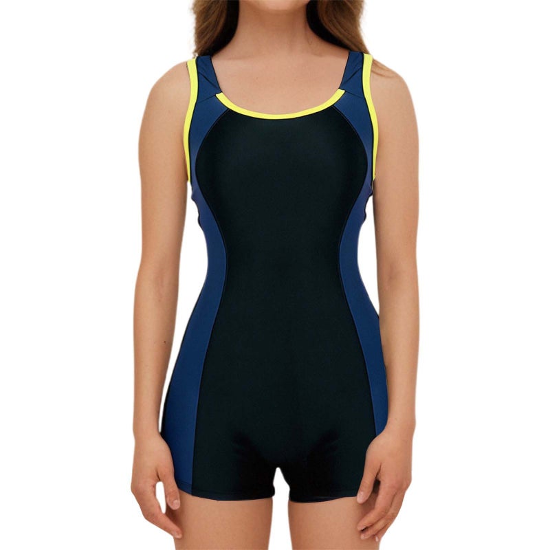 Ladies One-Piece Swimsuit Conservative Flat-Angle Spring Professional Stitching Swimsuit Tour - Image 4