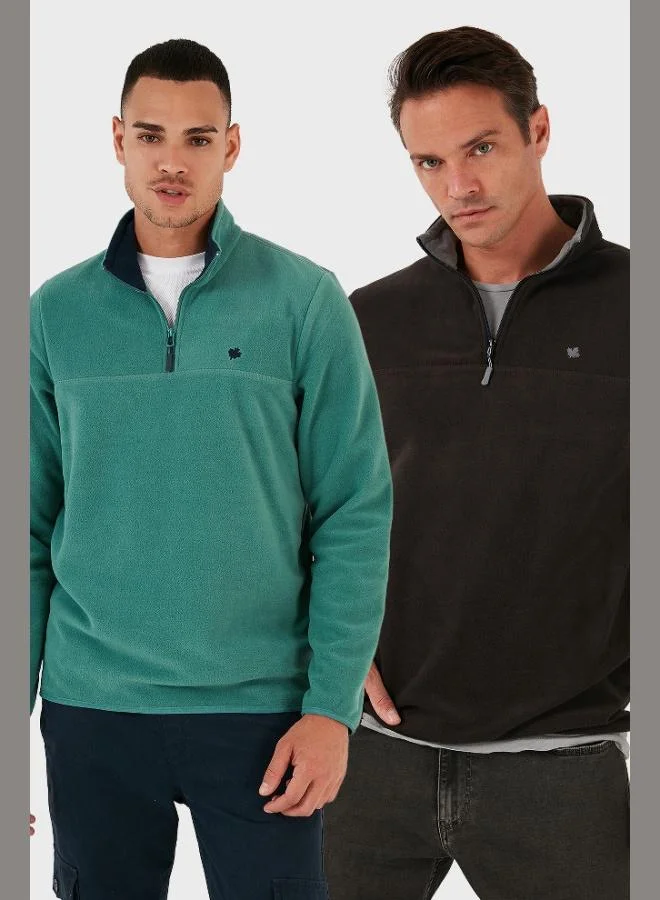 Buratti  Buratti Slim Fit Anti-Pilling Non-Pilling Bato Collar Raised 2-Pack Polar Men's POLAR 5906001S2 for Men | Best Price UAE